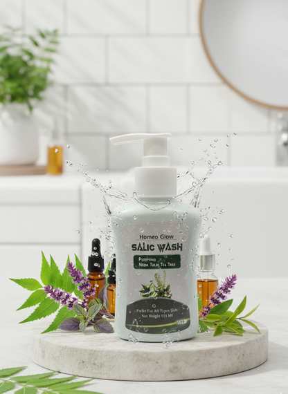 SGF Homeo Glow
SALIC WASH
PURIFYING
NEEM TULSI TEA TREE